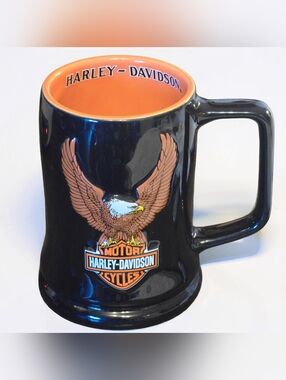 HARLEY-DAVIDSON The Eagle Soars 3D Embossed Official Ceramic Mug - 2002 18oz